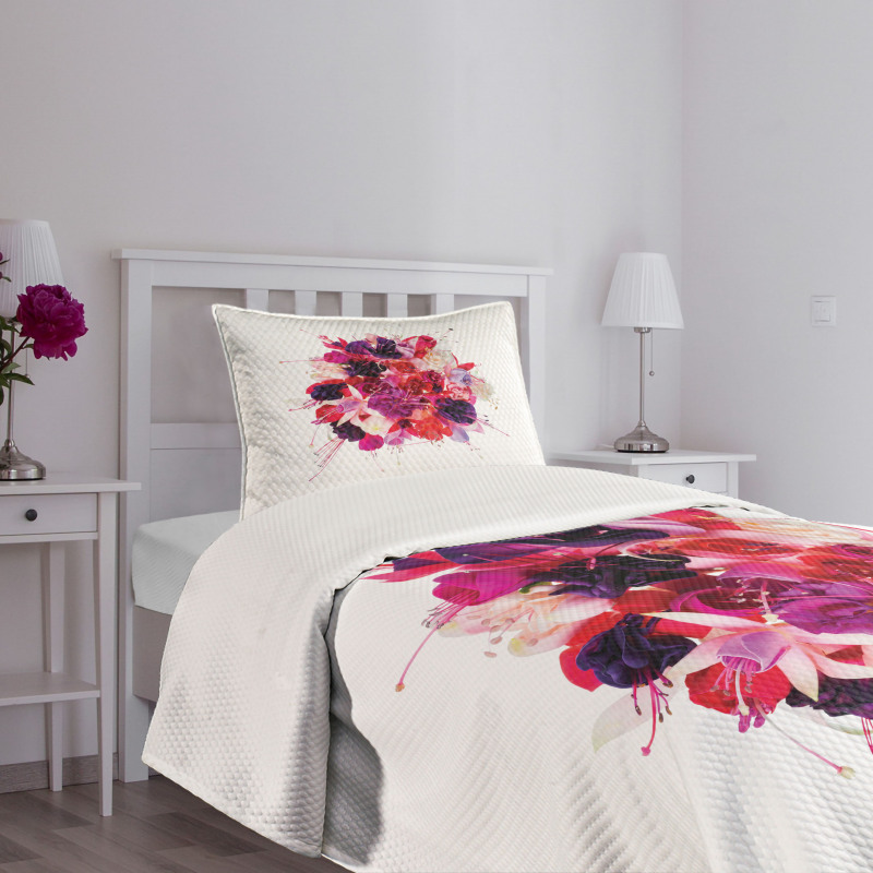 Bouquet of Exotic Flowers Bedspread Set