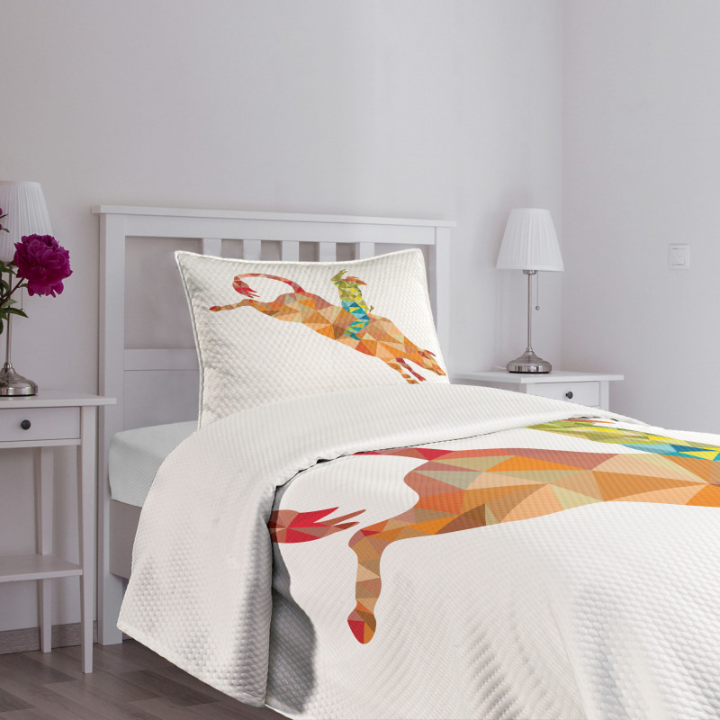 Geometric Fractal Cowboy Bull Bedspread Set