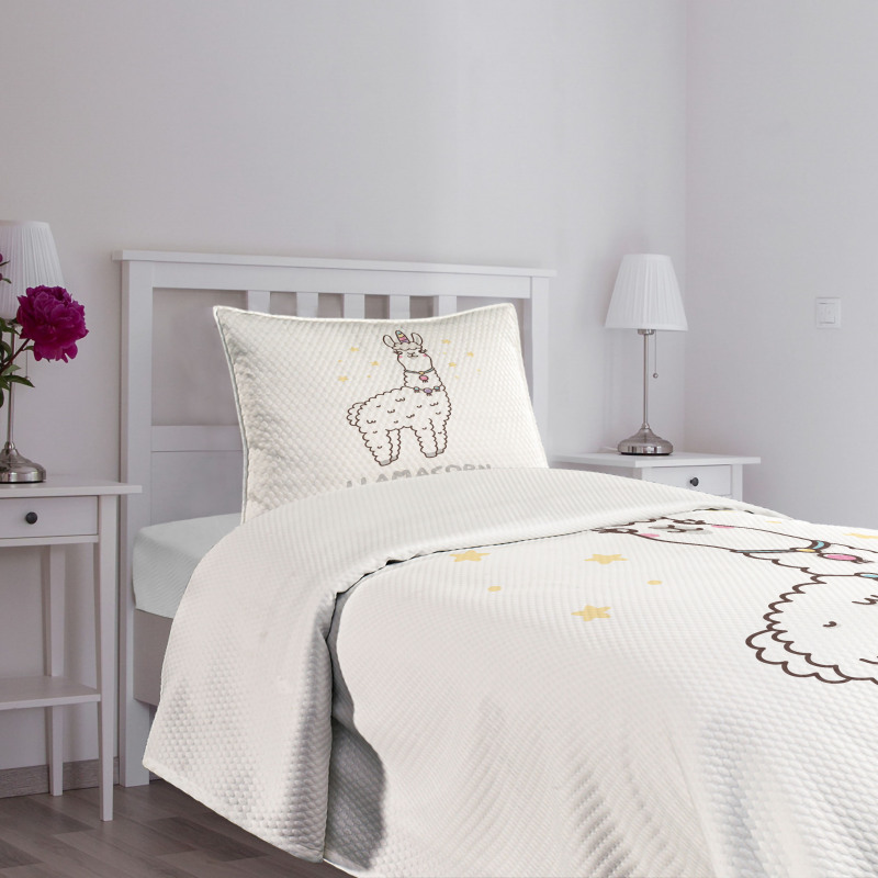 Cartoon Style Typography Bedspread Set