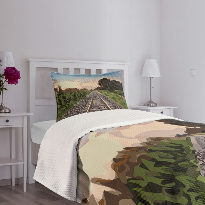 Stones and Road Tracks Bedspread Set