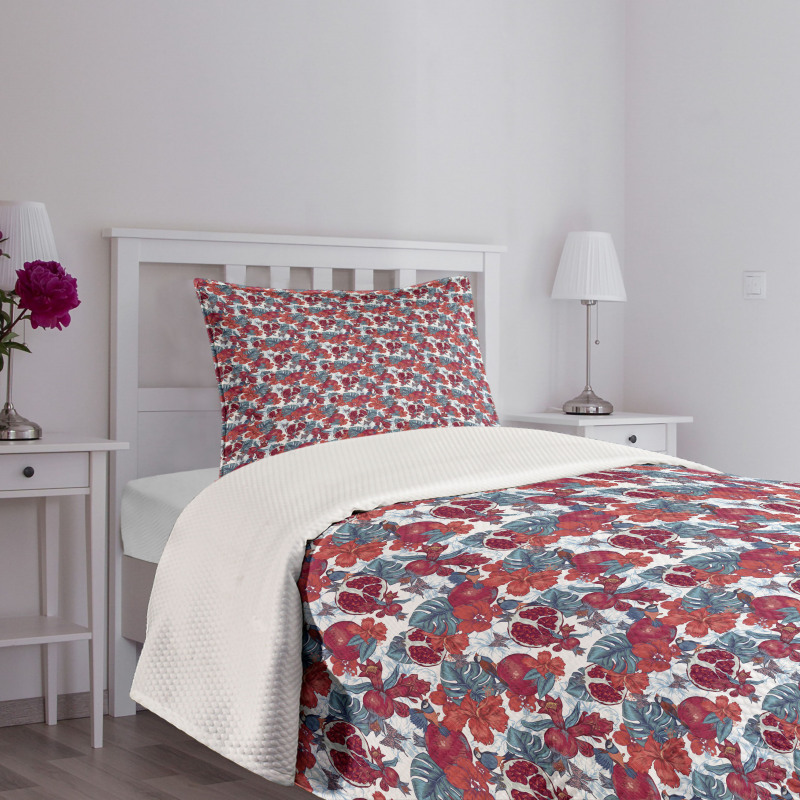 Tropical Hawaii Pomegranate Bedspread Set