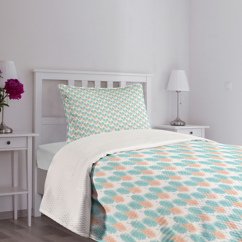 Tropical Island Palm Leaves Bedspread Set