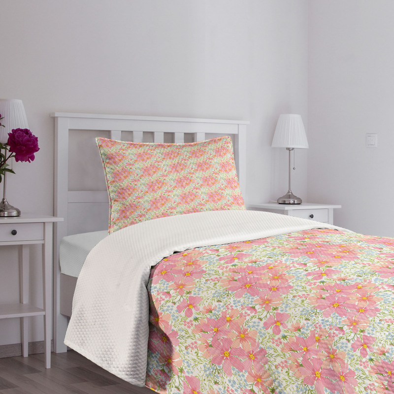 Spring Flowers and Herbs Bedspread Set