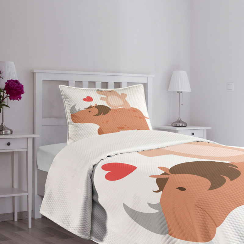 Mother and Calf with Heart Bedspread Set