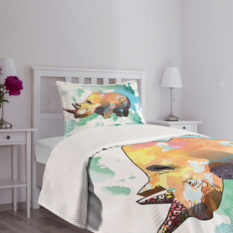 Watercolor Animal Wilderness Bedspread Set