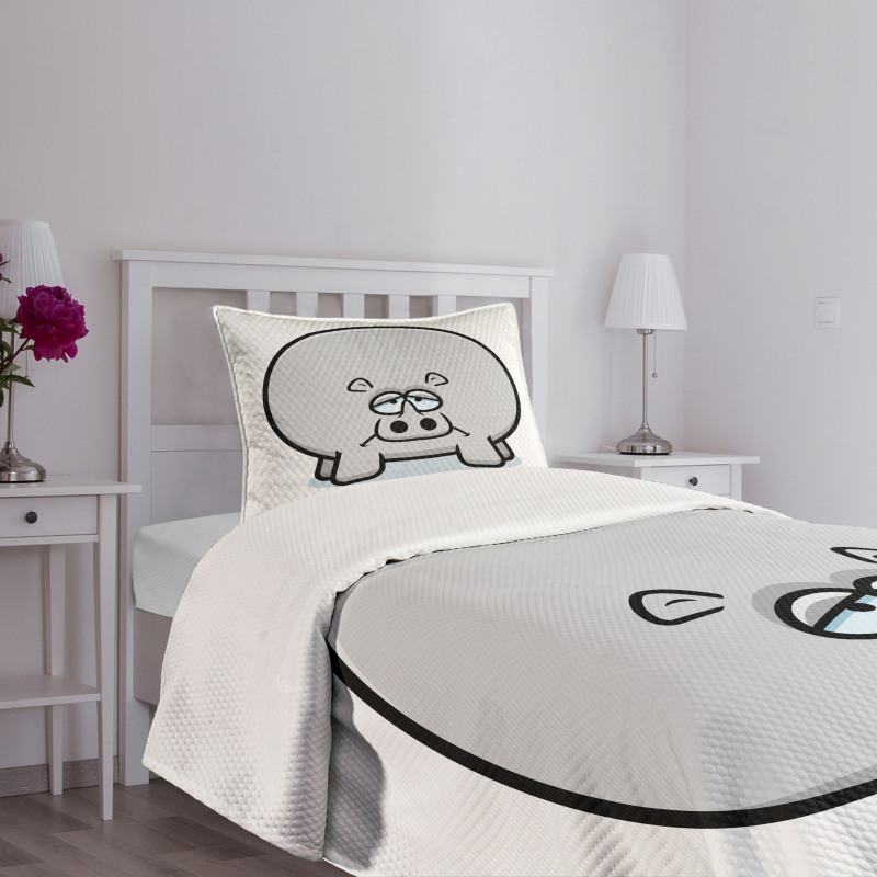 Animal with Sad Expression Bedspread Set