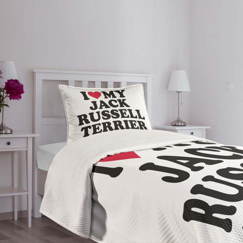 I Love My Dog Words Bedspread Set