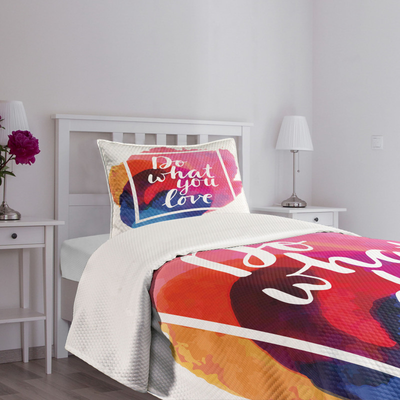 Contemporary Theme Love Work Bedspread Set