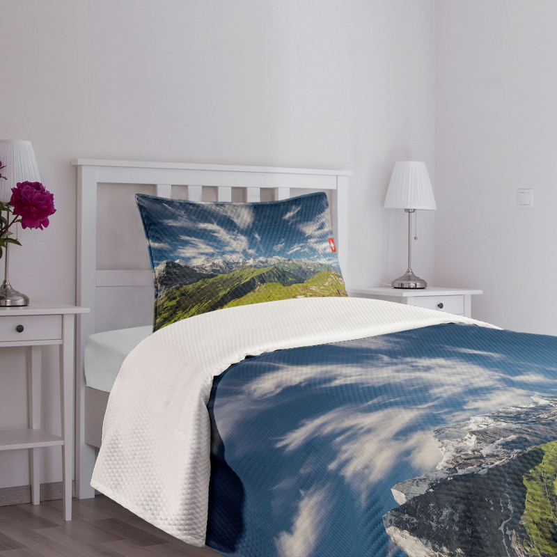 View of the Swiss Alps Bedspread Set