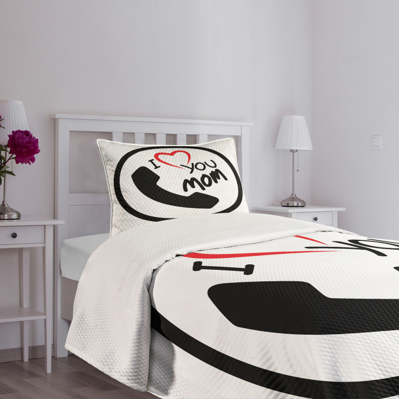 I Love You Mom Message Bedspread Set