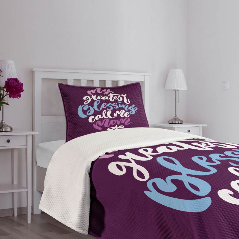 Calligraphic Message Mother Bedspread Set