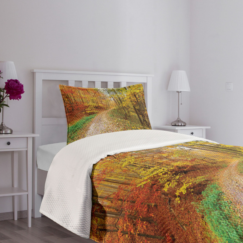 Colorful Autumnal Landscape Bedspread Set