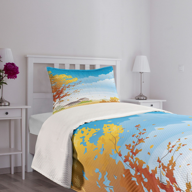 Autumn Fields Tree Farmhouse Bedspread Set