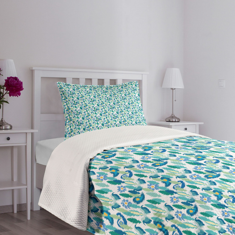 Vibrant Floral Motifs Bedspread Set