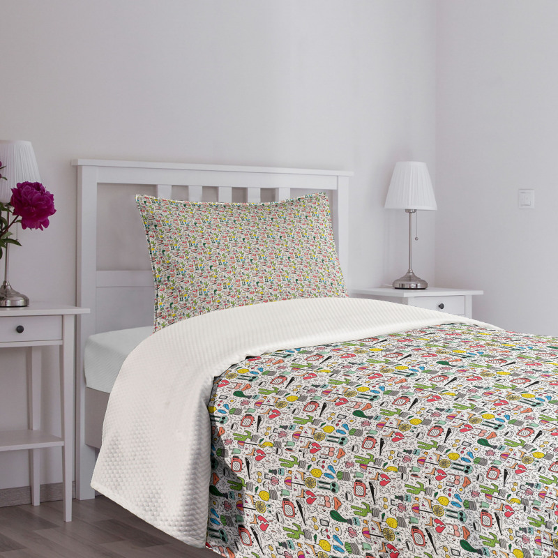 Chaotic Composition Objects Bedspread Set