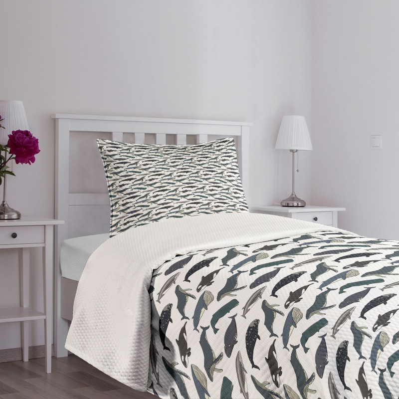 Whales Aquatic Species Marine Bedspread Set