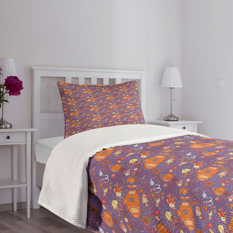 Abstract Colorful Marine Bedspread Set