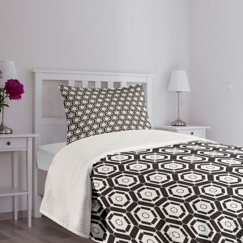 Modern Futuristic Motif Bedspread Set