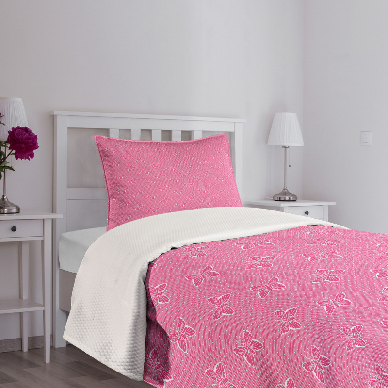 Spots Butterflies Bedspread Set