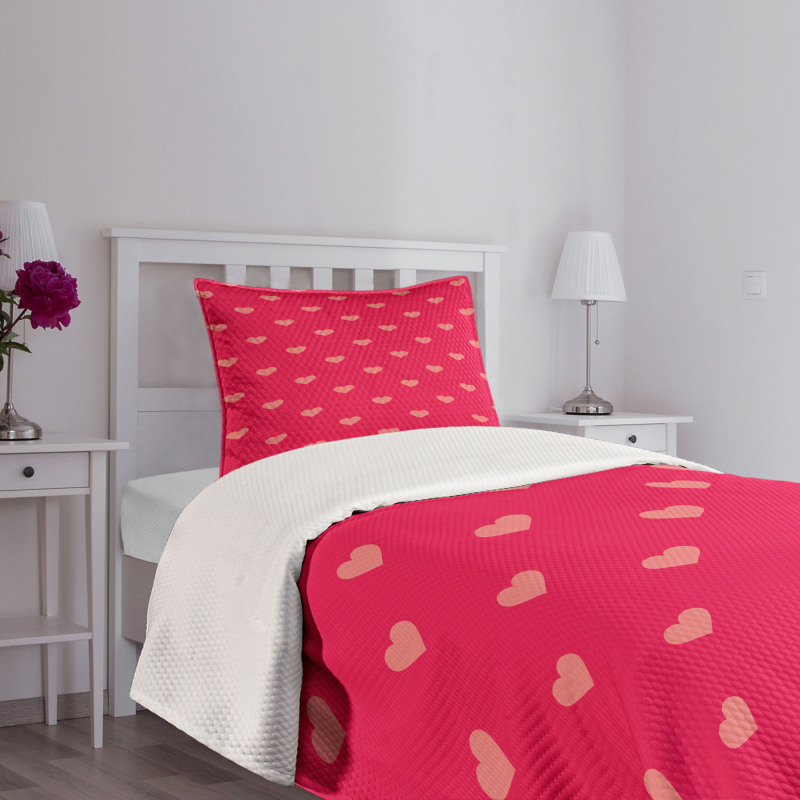 Pastel Heart Spots Pattern Bedspread Set