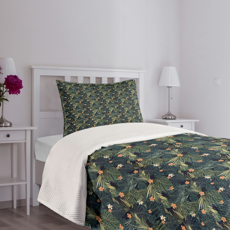 Exotic Summer Foliage Flora Bedspread Set