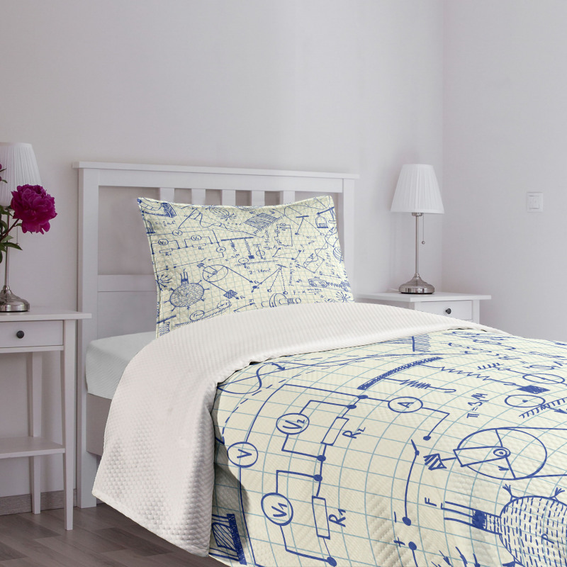 Technical Formulas Notebook Bedspread Set