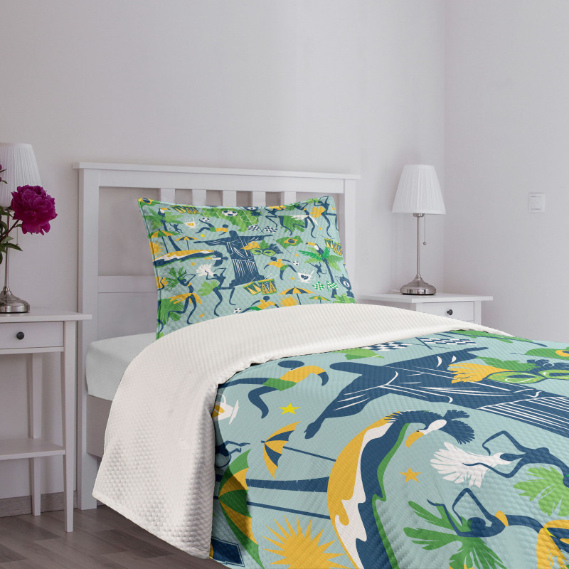 Theme of Brazil Cultural Bedspread Set