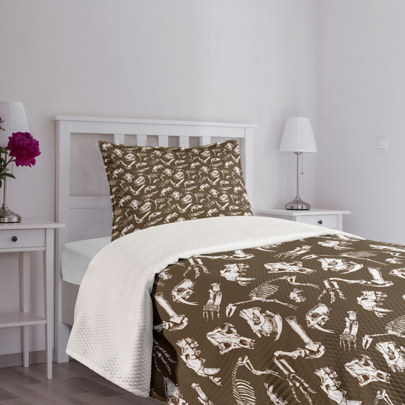 Prehistoric Creature Bones Bedspread Set