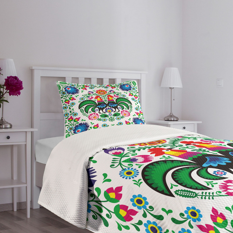 Traditional Polish Rooster Bedspread Set