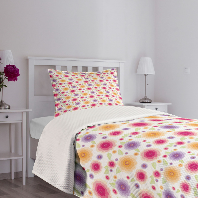 Flowers and Leaves Bedspread Set