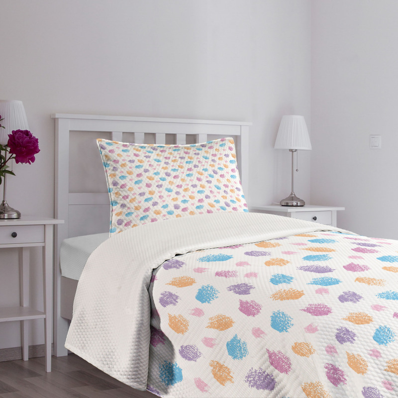 Pastel Paint Strokes Bedspread Set