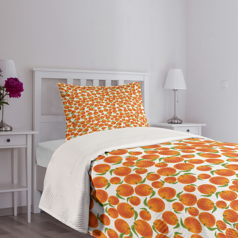 Organic Juicy Oranges Bedspread Set