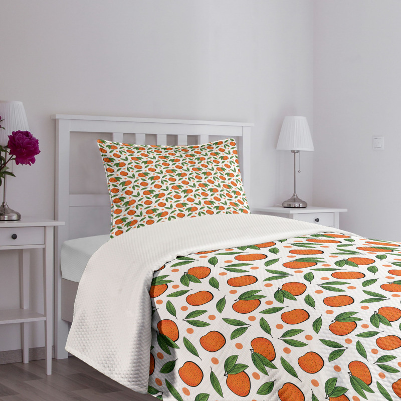 Mandarin and Polka Dots Bedspread Set