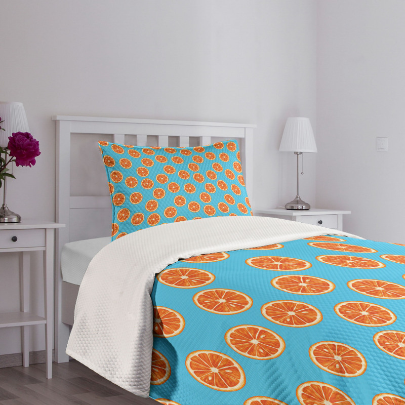 Exotic Citrus Fruit Round Bedspread Set