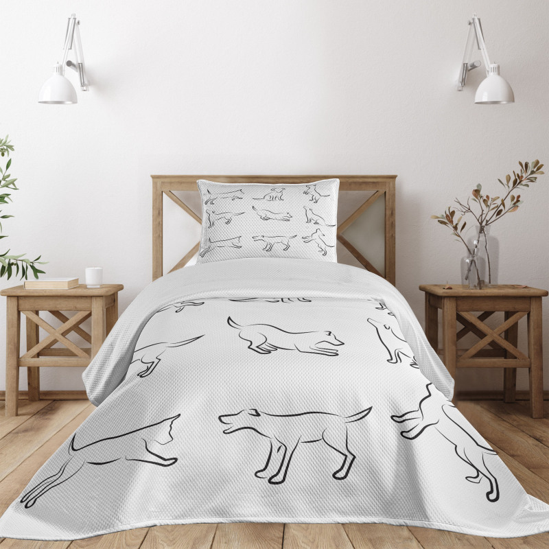 Digital Puppy Dog Bedspread Set