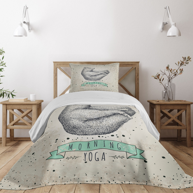 Meditating Bear Calm Life Bedspread Set