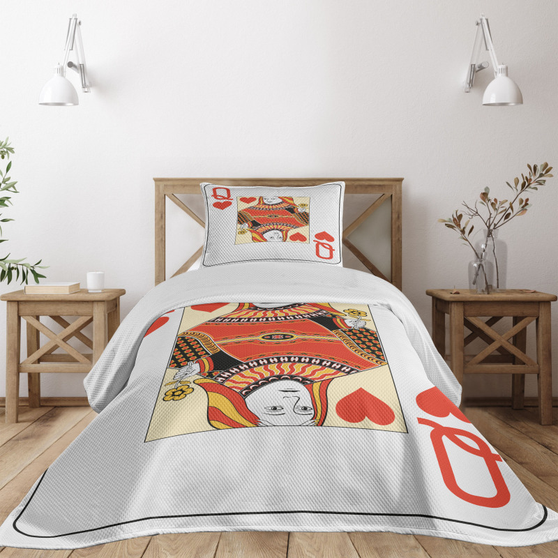 Playing Poker Card Deck Bedspread Set