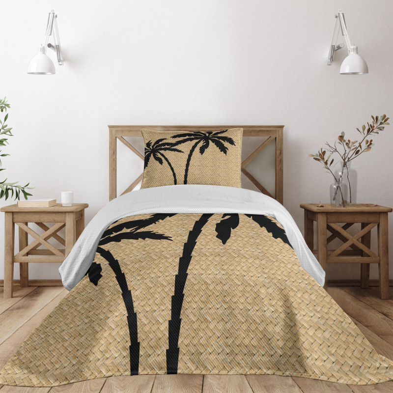 Palm Tree Silhouettes Bedspread Set