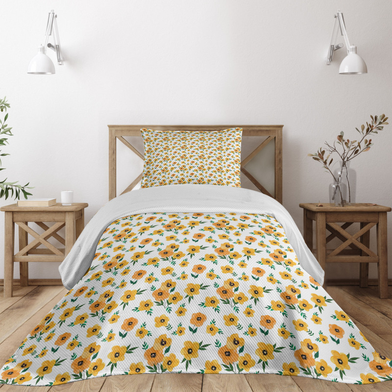 Floral Romantic Print Bedspread Set