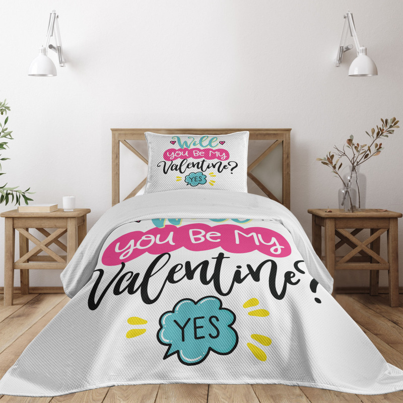 Will You Be My Valentine Bedspread Set