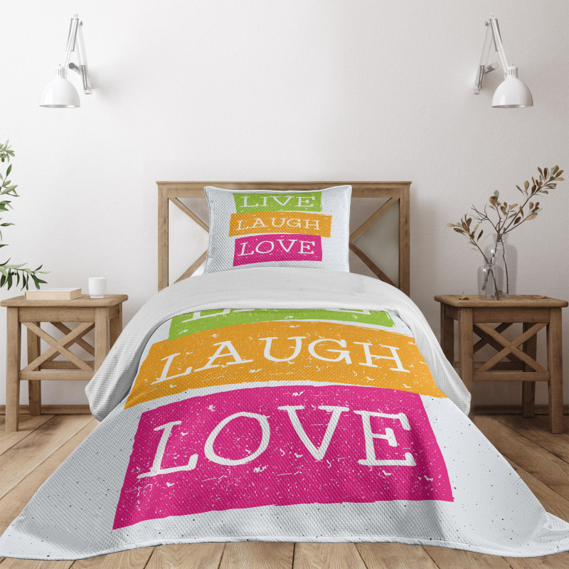 Live Laugh Love Vibrant Bedspread Set