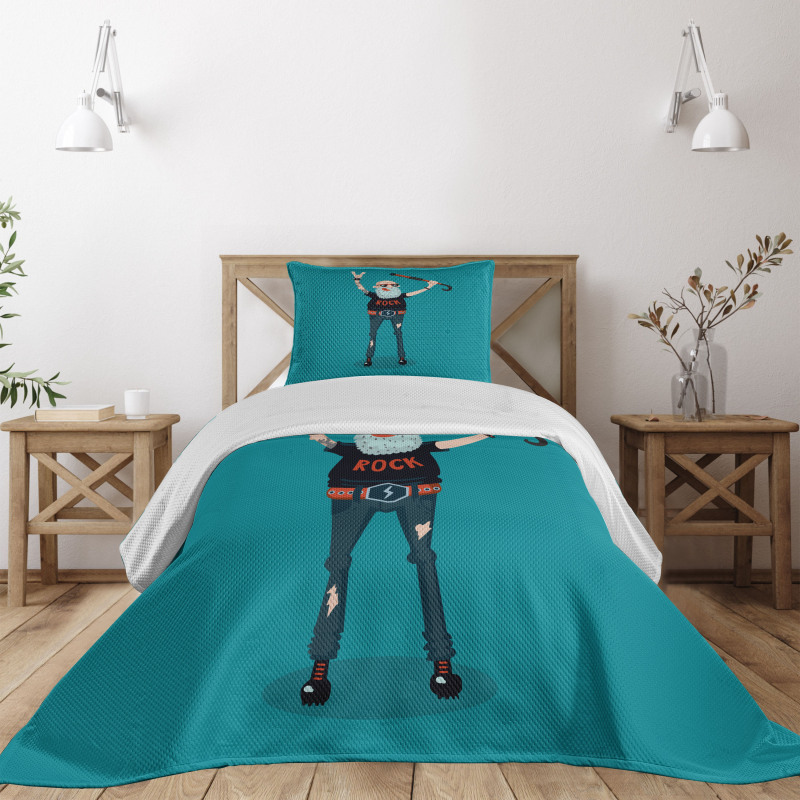 Rock Music Fan Man Bedspread Set