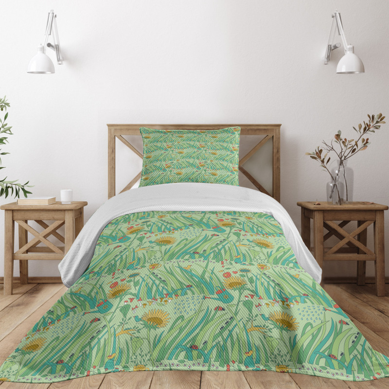 Agriculture Grass Ants Bedspread Set