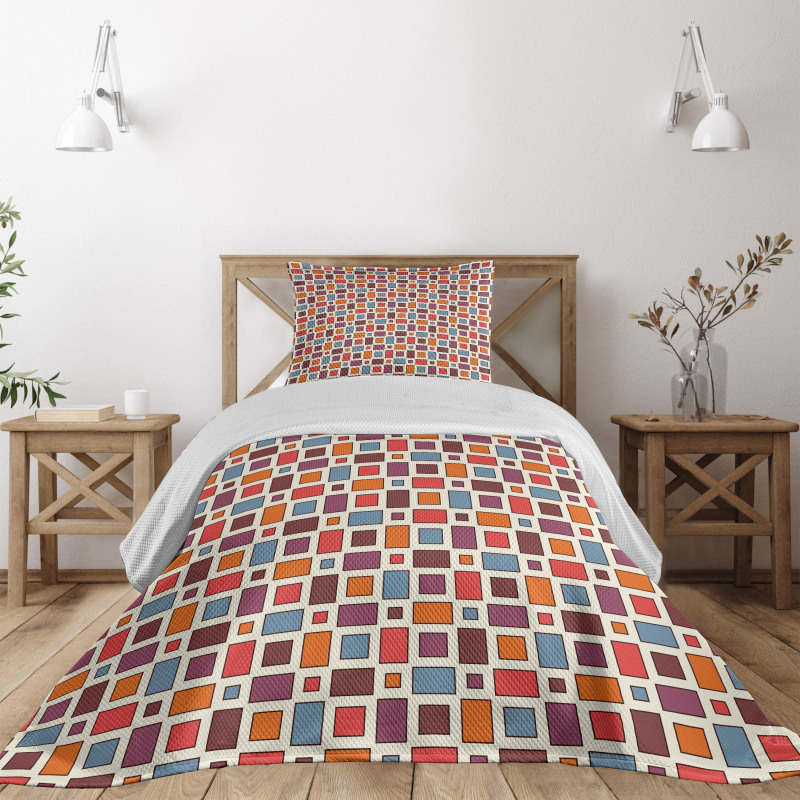 Squares Rectangles Bedspread Set