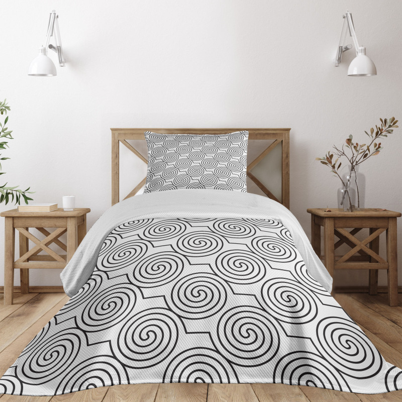 Diagonal Zigzag Swirl Bedspread Set