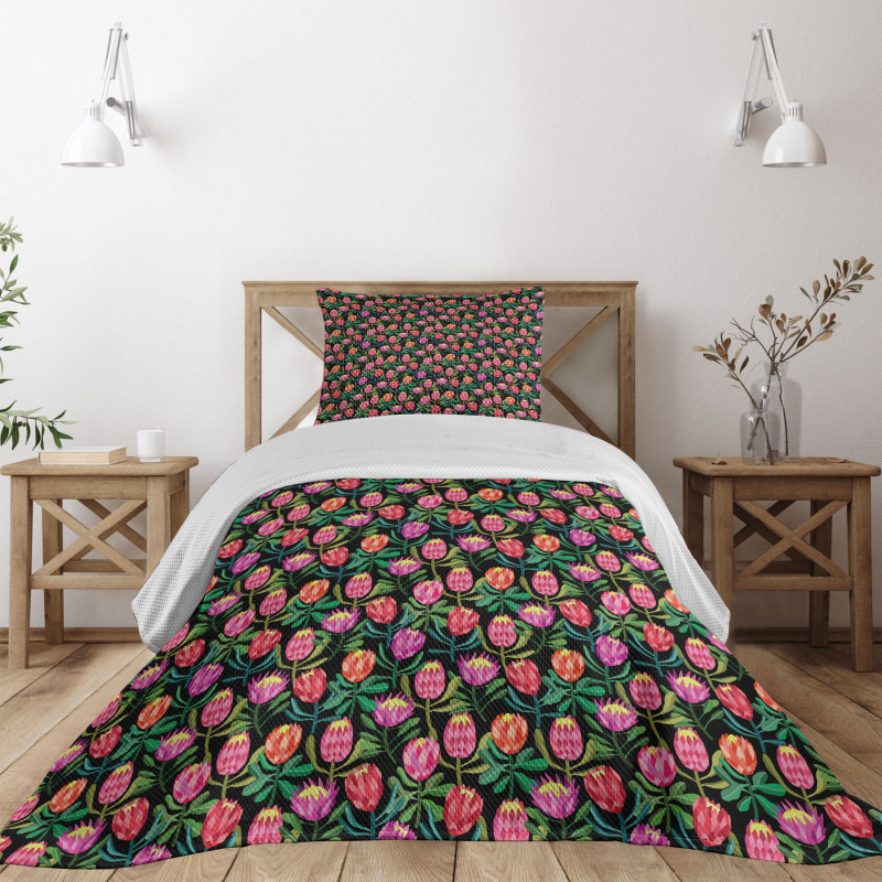 Colorful Flower Garden Bedspread Set