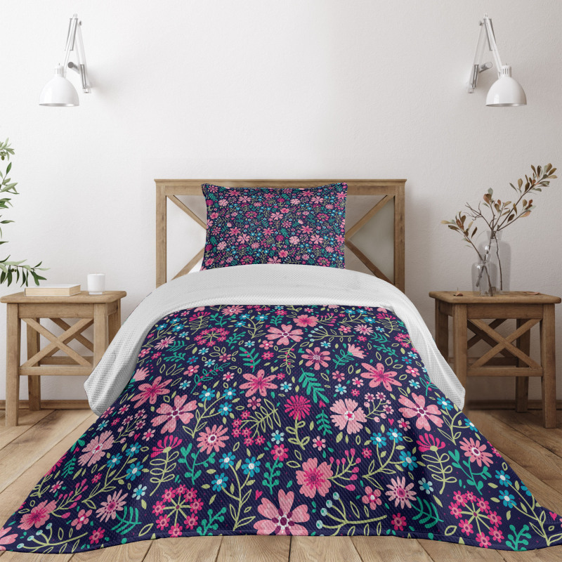 Vibrant Lily Bouquets Bedspread Set