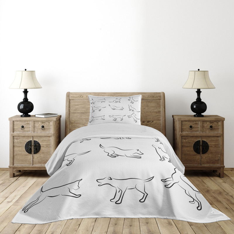 Digital Puppy Dog Bedspread Set