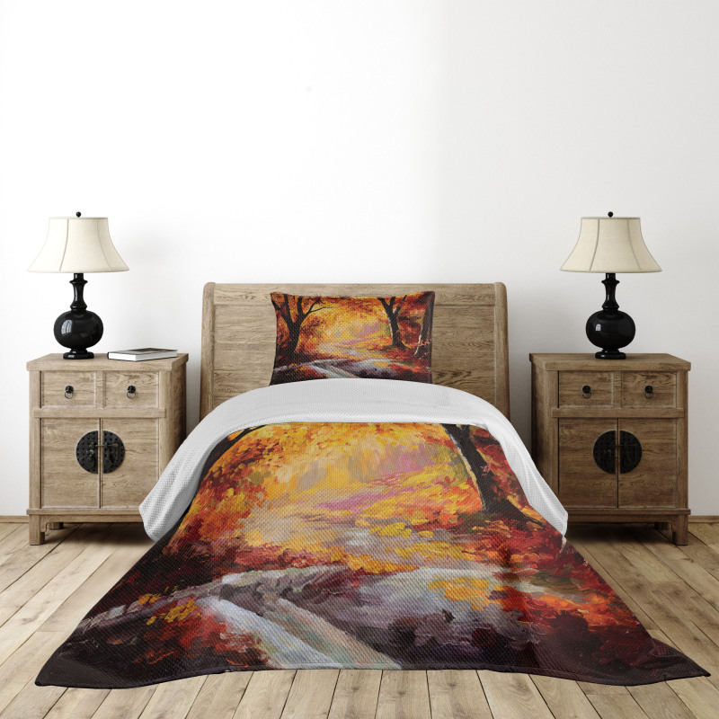 Forest Trees Leaves Bedspread Set