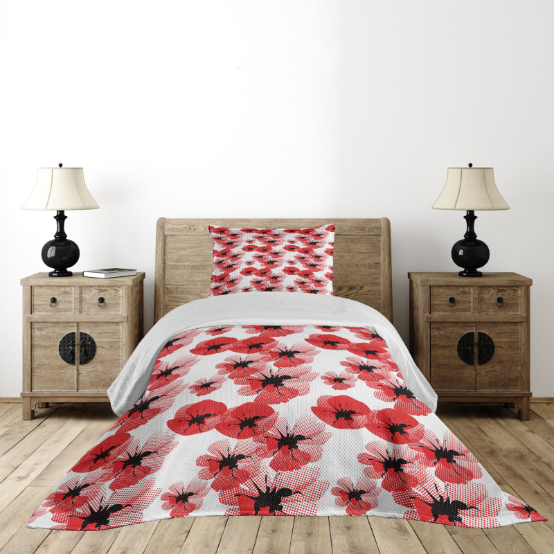 Poppies Vibrant Colors Bedspread Set